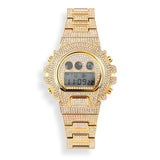 Stainless Steel Digital Iced Out Watch