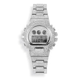 Stainless Steel Digital Iced Out Watch