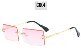 Fashion Rimless Rectangle Sunglasses