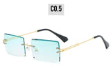 Fashion Rimless Rectangle Sunglasses