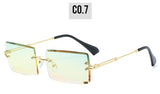 Fashion Rimless Rectangle Sunglasses