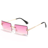 Fashion Rimless Rectangle Sunglasses